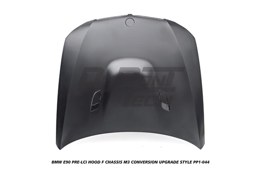 BMW 3 Series E90 Pre-LCI 2006 2007 2008 with Aftermarket Parts - F Chassis M3 Conversion Upgrade Style Hood Metal from DuPont Tech