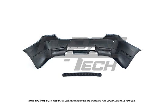 BMW 3 Series E90 (Fits Both Pre-LCI & LCI) 2006 2007 2008 2009 2010 2011 with Aftermarket Parts - M3 Conversion Upgrade Style Rear Bumper PP Polypropylene from DuPont Tech