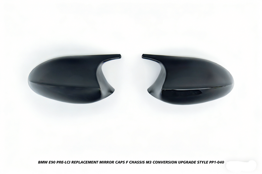 BMW 3 Series E90 Pre-LCI (Left Hand Drive Only) 2006 2007 2008 with Aftermarket Parts - F Chassis M3 Conversion Upgrade Style Replacement Mirror Caps ABS from DuPont Tech