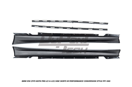 BMW 3 Series E90 (Fits Both Pre-LCI & LCI) 2006 2007 2008 2009 2010 2011 with Aftermarket Parts - M Performance Conversion Style Side Skirts PP from DuPont Tech