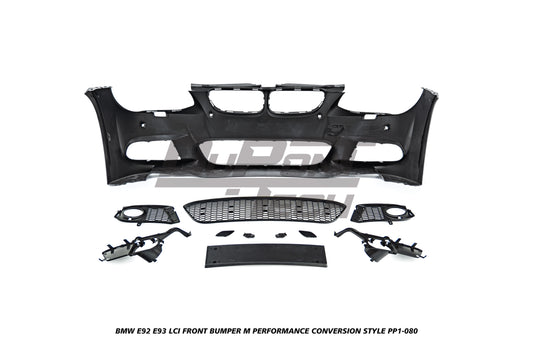 BMW 3 Series E92 E93 LCI 2010 2011 2012 2013 with Aftermarket Parts - M Performance Conversion Style Front Bumper & Fog Light PP Polypropylene from DuPont Tech
