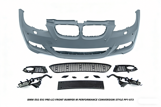 BMW 3 Series E92 E93 Pre-LCI 2006 2007 2008 2009 with Aftermarket Parts - M Performance Conversion Style Front Bumper & Fog Light PP Polypropylene from DuPont Tech