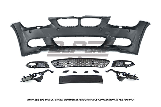 BMW 3 Series E92 E93 Pre-LCI 2006 2007 2008 2009 with Aftermarket Parts - M Performance Conversion Style Front Bumper & Fog Light PP Polypropylene from DuPont Tech