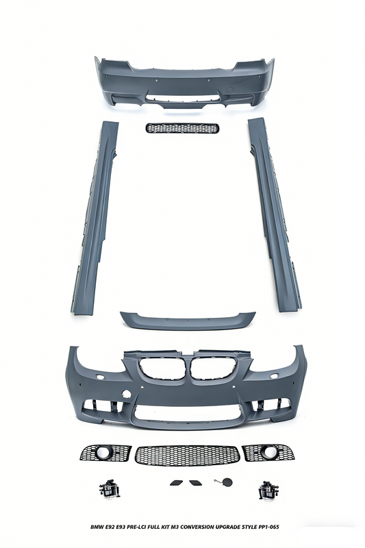 BMW 3 Series E92 E93 Pre-LCI 2006 2007 2008 2009 with Aftermarket Parts - M3 Conversion Upgrade Style Full kit PP Polypropylene from DuPont Tech