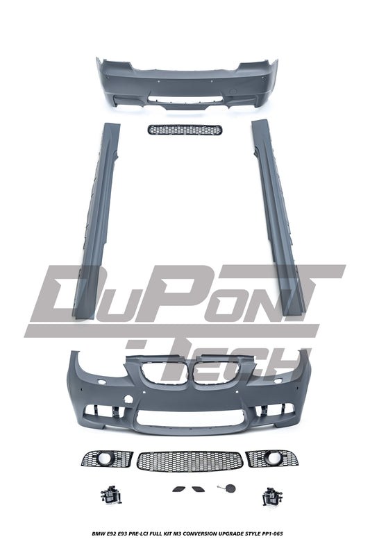 BMW 3 Series E92 E93 Pre-LCI 2006 2007 2008 2009 with Aftermarket Parts - M3 Conversion Upgrade Style Full kit PP Polypropylene from DuPont Tech