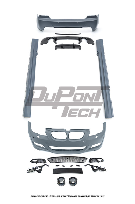 BMW 3 Series E92 E93 Pre-LCI 2006 2007 2008 2009 with Aftermarket Parts - M Performance Conversion Style Full kit PP Polypropylene from DuPont Tech