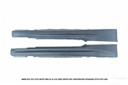 BMW 3 Series E92 E93 (Fits Both Pre-LCI & LCI) 2006 2007 2008 2009 2010 2011 2012 2013 with Aftermarket Parts - M3 Conversion Upgrade Style Side Skirts PP Polypropylene from DuPont Tech