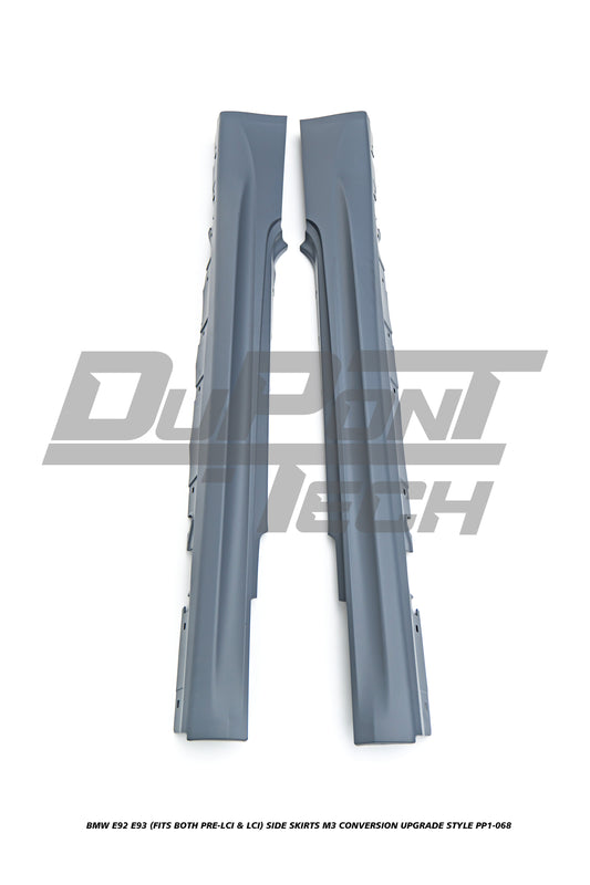 BMW 3 Series E92 E93 (Fits Both Pre-LCI & LCI) 2006 2007 2008 2009 2010 2011 2012 2013 with Aftermarket Parts - M3 Conversion Upgrade Style Side Skirts PP Polypropylene from DuPont Tech