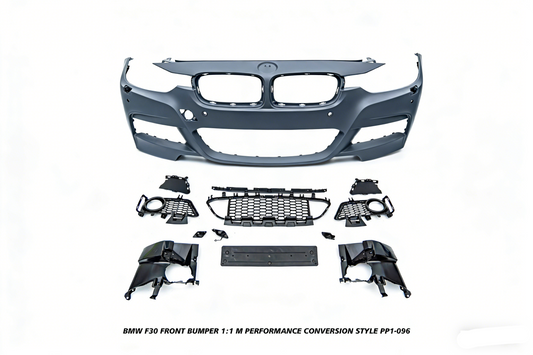 BMW 3 Series M340i 335i 328i 330i 320i F30 2012 2013 2014 2015 2016 2017 2018 2019 with Aftermarket Parts - 1:1 M Performance Conversion Style Front Bumper & Fog Light PP Polypropylene from DuPont Tech