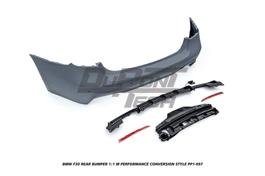 BMW 3 Series M340i 335i 328i 330i 320i F30 2012 2013 2014 2015 2016 2017 2018 2019 with Aftermarket Parts - 1:1 M Performance Conversion Style Rear Bumper PP Polypropylene from DuPont Tech
