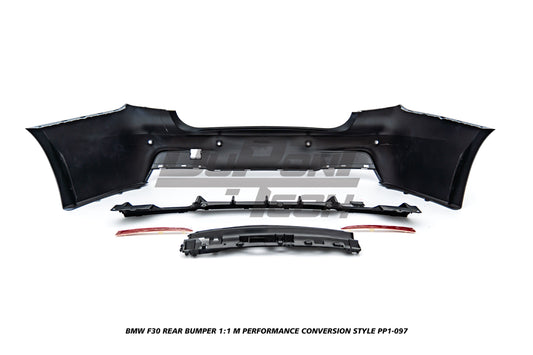 BMW 3 Series M340i 335i 328i 330i 320i F30 2012 2013 2014 2015 2016 2017 2018 2019 with Aftermarket Parts - 1:1 M Performance Conversion Style Rear Bumper PP Polypropylene from DuPont Tech