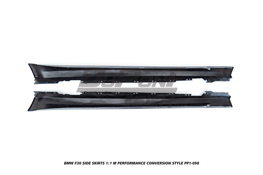 BMW 3 Series M340i 335i 328i 330i 320i F30 2012 2013 2014 2015 2016 2017 2018 2019 with Aftermarket Parts - 1:1 M Performance Conversion Style Side Skirts PP Polypropylene from DuPont Tech