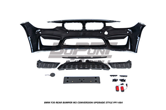 BMW 3 Series M340i 335i 328i 330i 320i F30 2012 2013 2014 2015 2016 2017 2018 2019 with Aftermarket Parts - M3 Conversion Upgrade Style Front Bumper PP Polypropylene from DuPont Tech