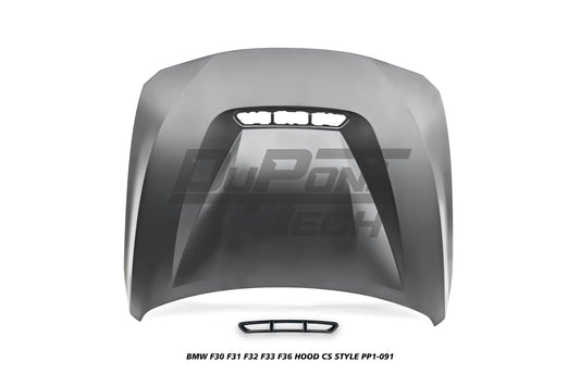 BMW 3 Series 320/328/330/340/M340 F30 F31 2013 2014 2015 2016 2017 2018 2019 2020 & 4 Series 428/430/435/440 F32 F33 F36 2014 2015 2016 2017 2018 2019 2020 with Aftermarket Parts - CS Style Hood Metal from DuPont Tech
