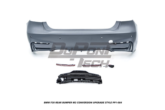 BMW 3 Series M340i 335i 328i 330i 320i F30 2012 2013 2014 2015 2016 2017 2018 2019 with Aftermarket Parts - M3 Conversion Upgrade Style Rear Bumper PP Polypropylene from DuPont Tech