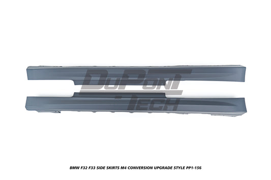BMW 4 Series 440i 435i 430i 428i 420i 418i 435d 430d 425d 420d 418d F32 F33 2013 2014 2015 2016 2017 2018 2019 2020 with Aftermarket Parts - M4 Conversion Upgrade Style Side Skirts PP Polypropylene from DuPont Tech