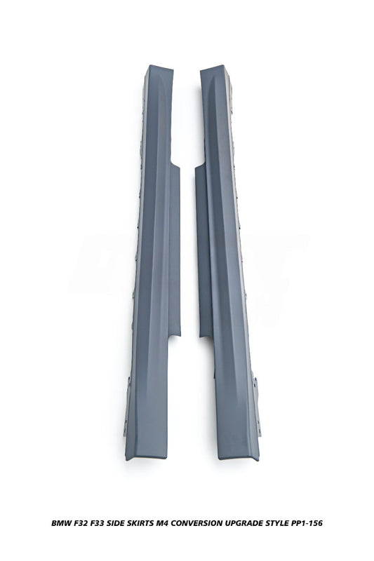 BMW 4 Series 440i 435i 430i 428i 420i 418i 435d 430d 425d 420d 418d F32 F33 2013 2014 2015 2016 2017 2018 2019 2020 with Aftermarket Parts - M4 Conversion Upgrade Style Side Skirts PP Polypropylene from DuPont Tech