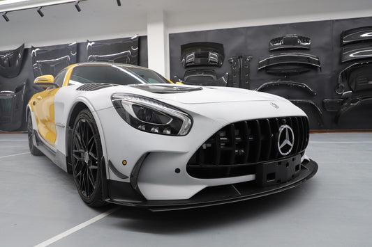 Mercedes Benz AMG GT GTS GTC GTR Pro C190 2016 2017 2018 2019 2020 2021 with Aftermarket Parts - Front Bumper & Lip PP Polypropylene / Dry Pre-preg Carbon Fiber from DuPont Tech