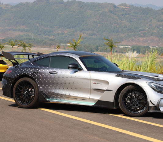 Mercedes Benz AMG GT GTS C190 2016 2017 2018 2019 2020 2021 with Aftermarket Parts - Black Series Conversion Style Side Skirts PP Polypropylene from DuPont Tech
