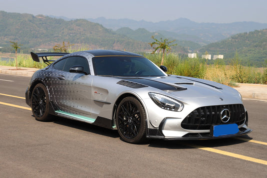 Mercedes Benz AMG GT GTS GTC GTR Pro C190 2016 2017 2018 2019 2020 2021 with Aftermarket Parts - Front Bumper & Lip PP Polypropylene / Dry Pre-preg Carbon Fiber from DuPont Tech