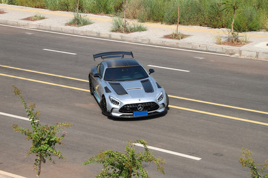 Mercedes Benz AMG GT GTS GTC GTR Pro C190 2016 2017 2018 2019 2020 2021 with Aftermarket Parts - Black Series Conversion Style Hood PP Polypropylene / Dry Pre-preg Carbon Fiber from DuPont Tech