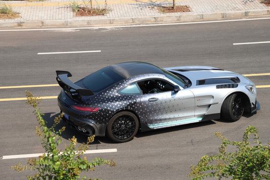 Mercedes Benz AMG GT GTS C190 2016 2017 2018 2019 2020 2021 with Aftermarket Parts - Black Series Conversion Style Side Skirts PP Polypropylene from DuPont Tech