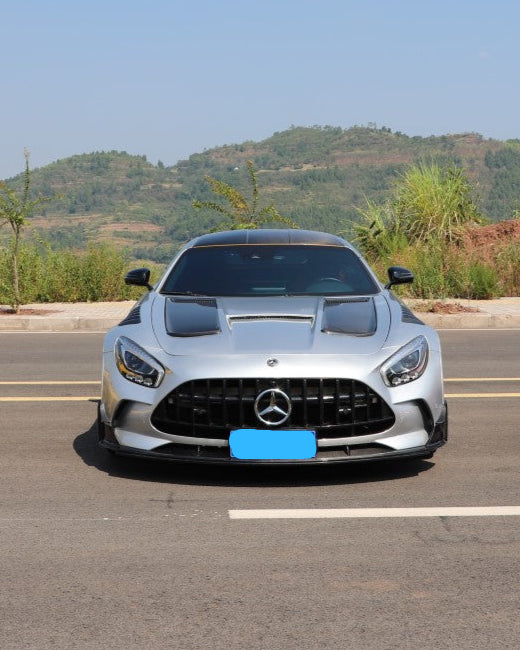 Mercedes Benz AMG GT GTS GTC GTR Pro C190 2016 2017 2018 2019 2020 2021 with Aftermarket Parts - Black Series Conversion Style Hood PP Polypropylene / Dry Pre-preg Carbon Fiber from DuPont Tech