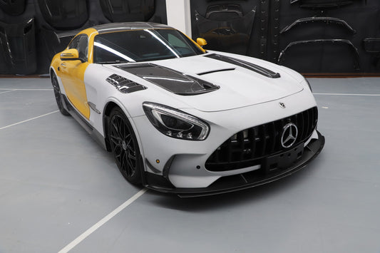 Mercedes Benz AMG GT GTS GTC GTR Pro C190 2016 2017 2018 2019 2020 2021 with Aftermarket Parts - Black Series Conversion Style Front Fenders Dry Pre-preg Carbon Fiber from DuPont Tech