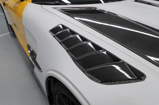 Mercedes Benz AMG GT GTS GTC GTR Pro C190 2016 2017 2018 2019 2020 2021 with Aftermarket Parts - Black Series Conversion Style Front Fenders Dry Pre-preg Carbon Fiber from DuPont Tech