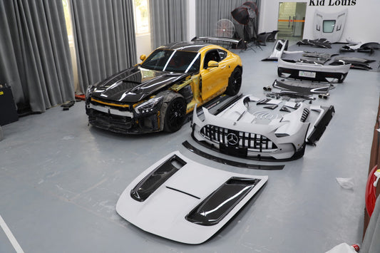 Mercedes Benz AMG GT GTS C190 2016 2017 2018 2019 2020 2021 with Aftermarket Parts - Black Series Conversion Style Full Body Kit Polypropylene / Dry Pre-preg Carbon Fiber from DuPont Tech