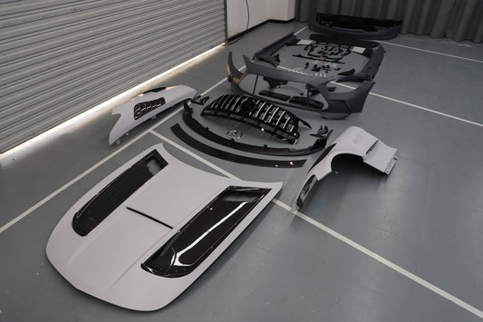 Mercedes Benz AMG GT GTS C190 2016 2017 2018 2019 2020 2021 with Aftermarket Parts - Black Series Conversion Style Full Body Kit Polypropylene / Dry Pre-preg Carbon Fiber from DuPont Tech