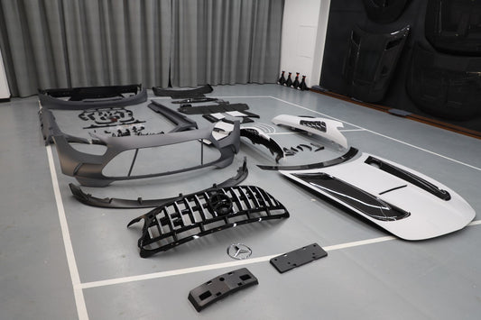 Mercedes Benz AMG GT GTS C190 2016 2017 2018 2019 2020 2021 with Aftermarket Parts - Black Series Conversion Style Full Body Kit Polypropylene / Dry Pre-preg Carbon Fiber from DuPont Tech