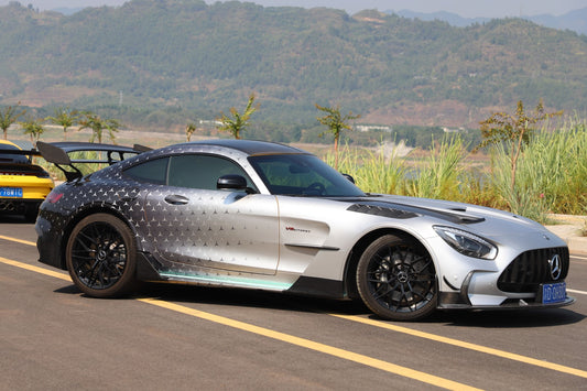 Mercedes Benz AMG GT GTS GTC GTR Pro C190 2016 2017 2018 2019 2020 2021 with Aftermarket Parts - Black Series Conversion Style Front Fenders Dry Pre-preg Carbon Fiber from DuPont Tech