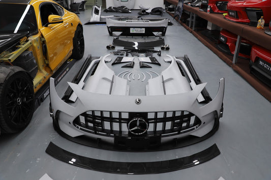 Mercedes Benz AMG GT GTS C190 2016 2017 2018 2019 2020 2021 with Aftermarket Parts - Black Series Conversion Style Full Body Kit Polypropylene / Dry Pre-preg Carbon Fiber from DuPont Tech