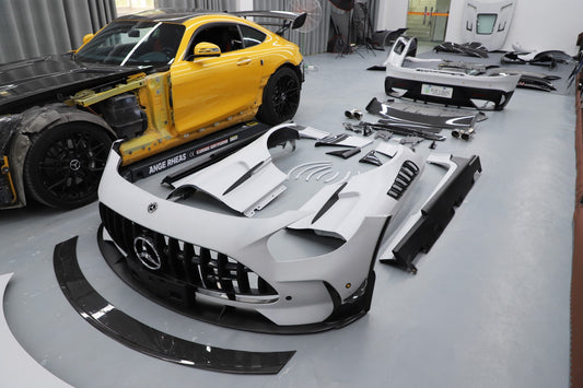 Mercedes Benz AMG GT GTS C190 2016 2017 2018 2019 2020 2021 with Aftermarket Parts - Black Series Conversion Style Full Body Kit Polypropylene / Dry Pre-preg Carbon Fiber from DuPont Tech