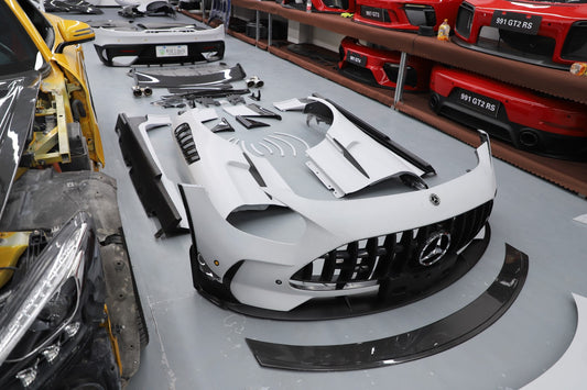 Mercedes Benz AMG GT GTS C190 2016 2017 2018 2019 2020 2021 with Aftermarket Parts - Black Series Conversion Style Full Body Kit Polypropylene / Dry Pre-preg Carbon Fiber from DuPont Tech