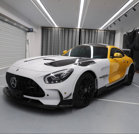 Mercedes Benz AMG GT GTS C190 2016 2017 2018 2019 2020 2021 with Aftermarket Parts - Black Series Conversion Style Full Body Kit Polypropylene / Dry Pre-preg Carbon Fiber from DuPont Tech