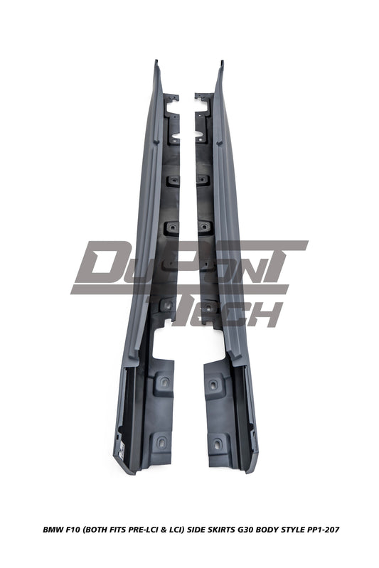 BMW 5 Series M550d 550i 535i 535d 530i 530d 528i 520i 525d 520d 518d F10 (Both Fits Pre-LCI & LCI) 2010 2011 2012 2013 2014 2015 2016 2017 with Aftermarket Parts - G30 Body Style Side Skirts PP Polypropylene from DuPont Tech