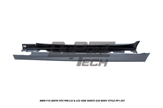 BMW 5 Series M550d 550i 535i 535d 530i 530d 528i 520i 525d 520d 518d F10 (Both Fits Pre-LCI & LCI) 2010 2011 2012 2013 2014 2015 2016 2017 with Aftermarket Parts - G30 Body Style Side Skirts PP Polypropylene from DuPont Tech