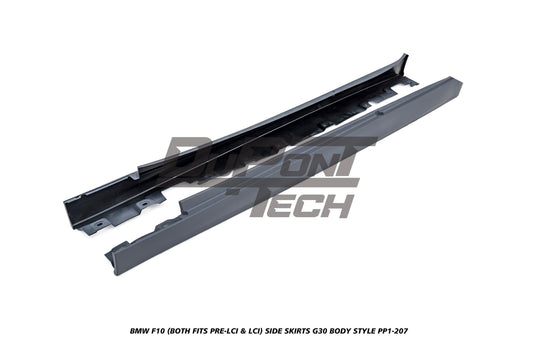 BMW 5 Series M550d 550i 535i 535d 530i 530d 528i 520i 525d 520d 518d F10 (Both Fits Pre-LCI & LCI) 2010 2011 2012 2013 2014 2015 2016 2017 with Aftermarket Parts - G30 Body Style Side Skirts PP Polypropylene from DuPont Tech