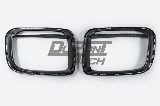 DuPont Tech DRL Fog Light Surround Trim for GT2RS Conversion Style Front Bumper Dry Pre-preg Carbon Fiber