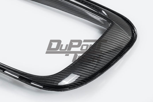 Porsche 991.1 Carrera Base/S/T/4/4S/Targa 4/ Targa 4S/GTS/Turbo/Turbo S/GT3/GT3RS 2012 2013 2014 2015 2016 & 991.2 Carrera Base/S/T/4/4S/Targa 4/ Targa 4S/GTS/Turbo/Turbo S 2017 2018 2019 (designed to be installed on DuPont Tech GT2RS conversion front bumper ONLY) with Aftermarket Parts - GT2RS Conversion Style DRL Fog Light Surround Trim Dry Pre-preg Carbon Fiber from Dupont Tech
