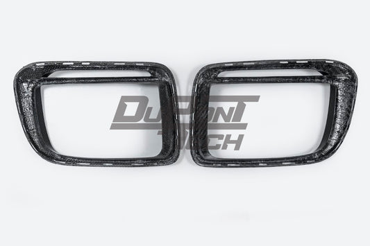DuPont Tech DRL Fog Light Surround Trim for GT2RS Conversion Style Front Bumper Dry Pre-preg Carbon Fiber