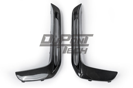 Porsche 987.1 987.2 Cayman & Boxster (all models, including Base / S / R) 2005 2006 2007 2008 2009 2010 2011 2012 & 981 Cayman & Boxster (all models, including Base / S / GTS / GT4 / Spyder) 2012 2013 2014 2015 2016 & 718 982 Cayman & Boxster (Base / T / S / GTS / GT4 / Spyder) 2017-ON (designed to be installed on DuPont Tech GT4RS conversion front bumper ONLY) with Aftermarket Parts - GT4RS Style Upper Valances Dry Pre-preg Carbon Fiber from Dupont Tech