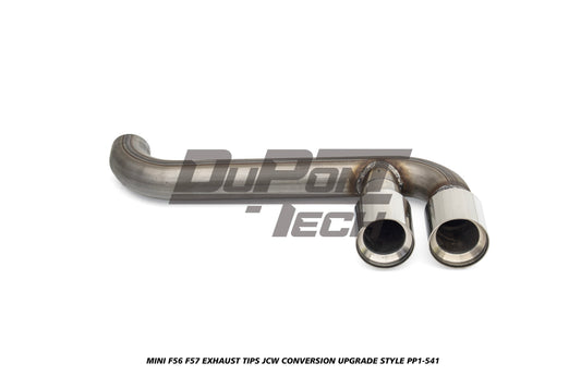 MINI Cooper JCW (John Cooper Works) S Base F56 F57 Pre-LCI 2014 2015 2016 2017 2018 with Aftermarket Parts - JCW Conversion Upgrade Style Exhaust Tips Stainless Steel from DuPont Tech