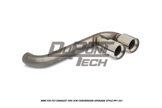 MINI Cooper JCW (John Cooper Works) S Base F56 F57 Pre-LCI 2014 2015 2016 2017 2018 with Aftermarket Parts - JCW Conversion Upgrade Style Exhaust Tips Stainless Steel from DuPont Tech