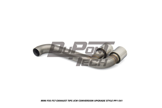 MINI Cooper JCW (John Cooper Works) S Base F56 F57 Pre-LCI 2014 2015 2016 2017 2018 with Aftermarket Parts - JCW Conversion Upgrade Style Exhaust Tips Stainless Steel from DuPont Tech