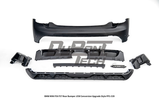 MINI Cooper JCW (John Cooper Works) S Base F56 F57 Pre-LCI 2014 2015 2016 2017 2018 with Aftermarket Parts - JCW Conversion Upgrade Style Rear Bumper PP Polypropylene from DuPont Tech