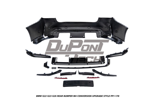 BMW 4 Series M440i 430i G22 G23 G26 2020-ON with Aftermarket Parts - M4 Conversion Upgrade Style Rear Bumper PP Polypropylene from DuPont Tech