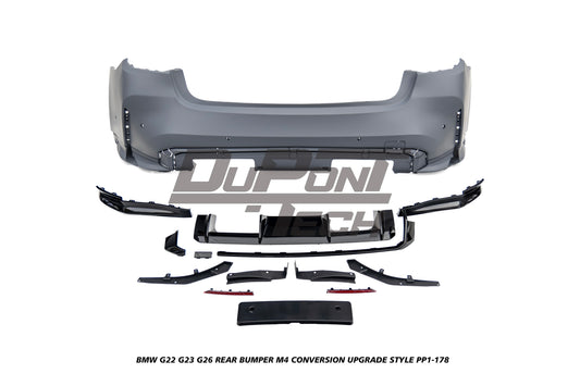 BMW 4 Series M440i 430i G22 G23 G26 2020-ON with Aftermarket Parts - M4 Conversion Upgrade Style Rear Bumper PP Polypropylene from DuPont Tech